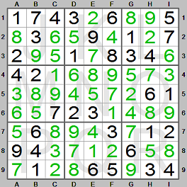 Final solution of sudoku puzzle